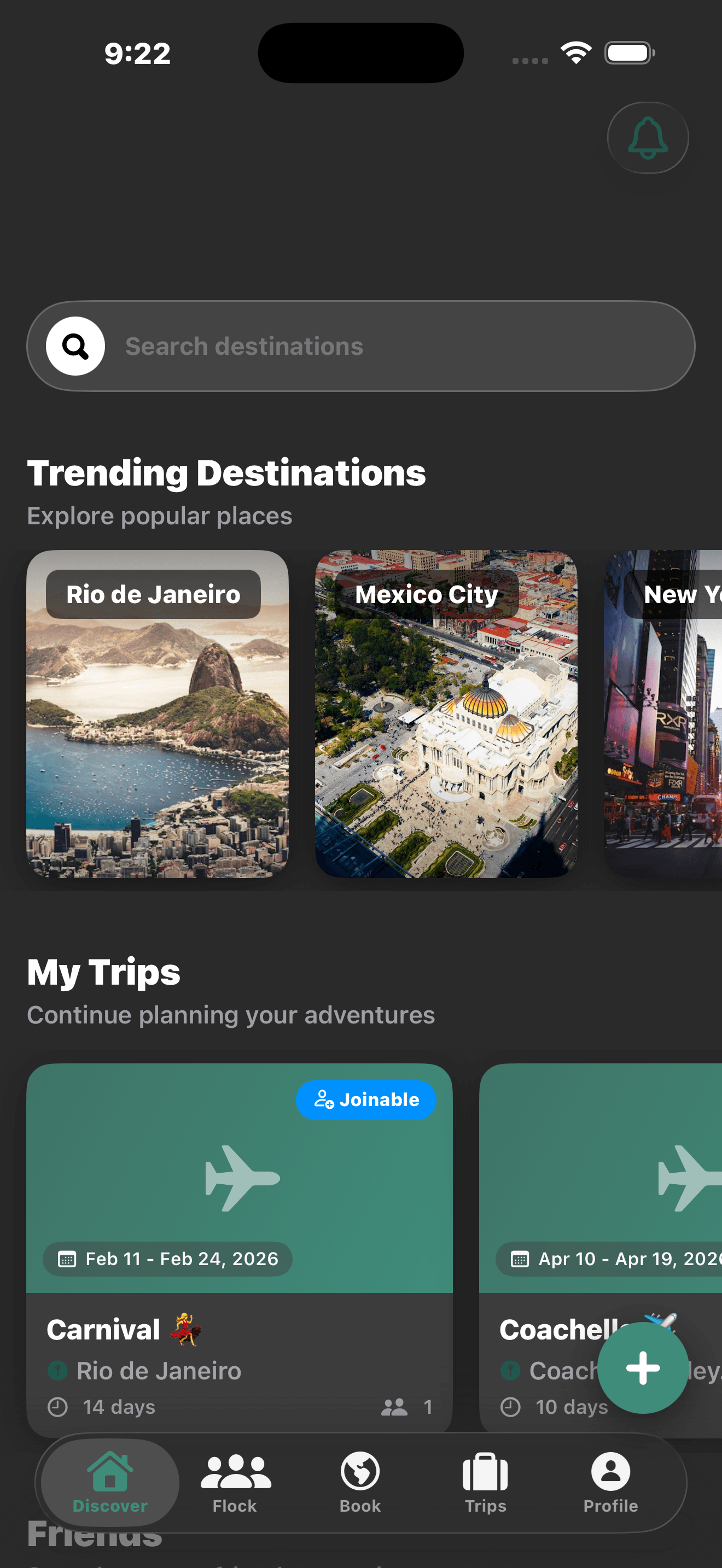 Flock Discover Screen