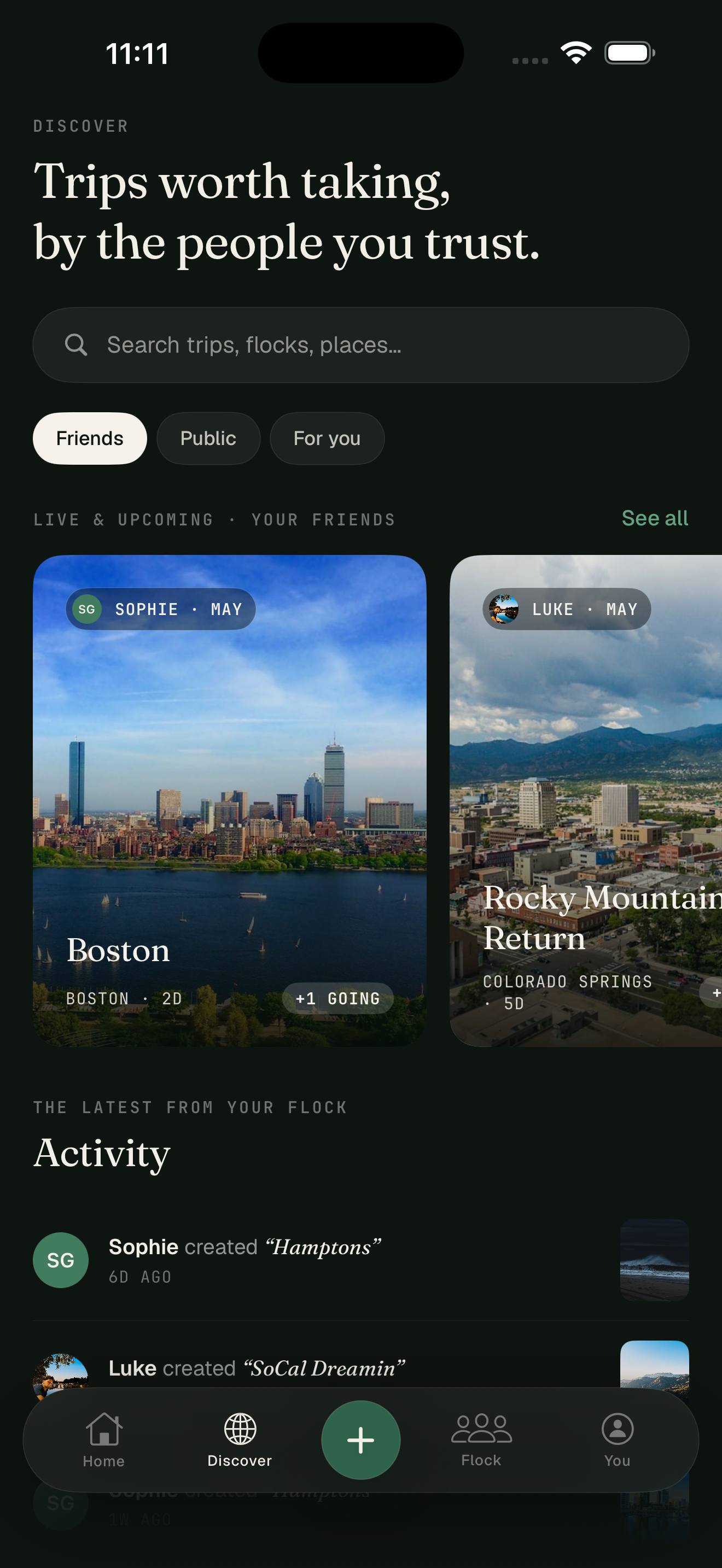 Trips list